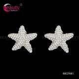 Silver Starfish Star Shape Clip Crystal