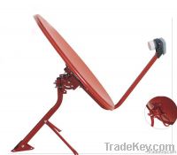 Offset satellite dish antenna