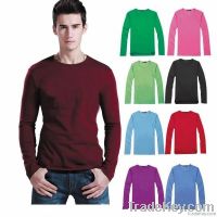 (Free shipping) Long sleeves soft cotton man T shirt in a low price