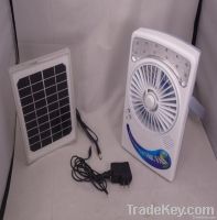 mini portable solar charge fan with 12 led light