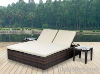 Double Rattan/Wicker Sunburst Bed