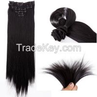 100% human hair clip in virgin hair