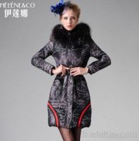 2012 winter clothing new skinny thin raccoon fur collar down jacket