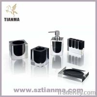 5 piece per set Resin Black Bathroom Accessories Set Factory