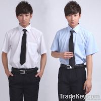 men summer short pure color shirt