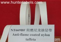 Anti-flame coated nylon taffeta label cloth/tape for thermal transfer