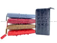 Crocodile skin wallets with zip