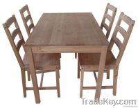 wood table and chair
