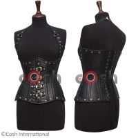 Ci-9797 Black Leather Steel Boned
