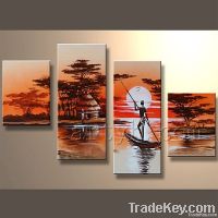 100% handmade group tree landscape oil painting