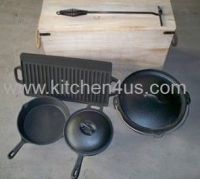 cast iron camping pot and pan sets