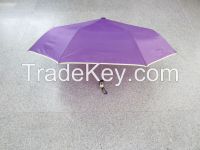 Three Folding Auto Open Umbrella with Piping