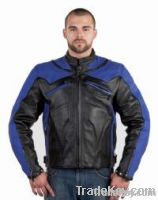 Mens Premium Naked Cowhide Leather Racer Jacket