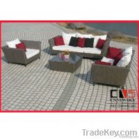 Alu frame fashion outdoor PE rattan sofa furniture for European