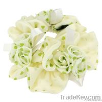 Pure white flower scrunchie for Grils