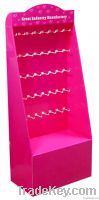 peg hook cardboard exhibition display with plastic hooks