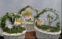 Willow Basket &amp; Natural Material &amp; Flower Basket with plastic liner