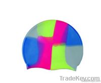 Beautiful multi colour silicone swimming caps