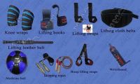 fitness accessories lifting knee wraps lifting heavy duty hooks lifting cotton straps lifting cloth belts lifting leather belts lifting dimping belts medicine ball skipping ropes jumping ropes bicep straps lifting wrist band