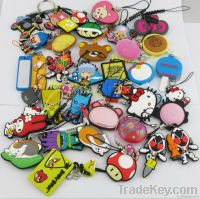 Soft rubber custom shape phone strap/any design is ok!