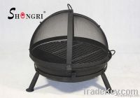 cast iron fire bowl with bbq grill