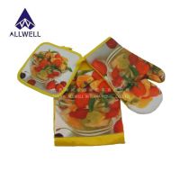 3 pcs kitchen set(oven mitt+ pot holder + apron)