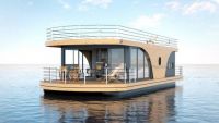 HouseÂ boatÂ pontoonÂ FloatingÂ BoatÂ ArchÂ ShapeÂ WoodenÂ LogÂ HouseÂ PrefabÂ TinyÂ ModernÂ House