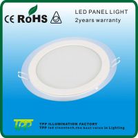 Recessed back emitting led panel light with glass cover