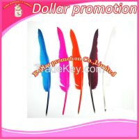 [Dollar promotion] custom logo  35cm craft ballpen unique feather pen, promotional gift pen wedding gift adversting gift pen school gift 