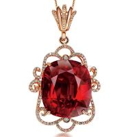 925 Sterling Silver Created Ruby Pendant