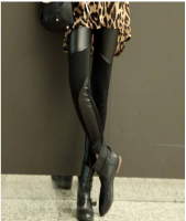 PU Leather Splicing Slimming Simple Design