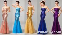 Wholesale Cheap Evening Dresses Fishtail Sequined Long Wedding Dress