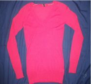 Maroon V Neck Full Sleeves Sweater