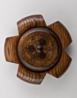 Wooden table cigarette ashtray.