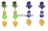 2014Latest Fashion Hot Sale New Design Dangle Resin Crystal Earrings F