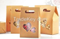 PVC window kraft paper box, reticule rectangle folding paper box