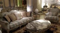 Fabric sofa silver color living room furniture FF-113