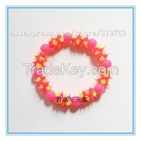 silicone spike beaded bracelet rainbow bracelet