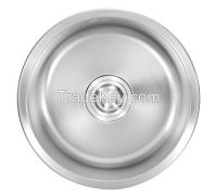 stainless steel round corner satin kitchen sink