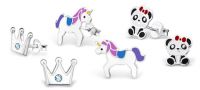 Children Earrings Real 925 Silver Resin