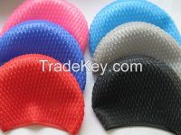 silicone swimming cap with particles