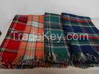 Woven Check Scarf Shawl Blanket Throw