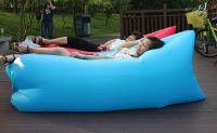 260cmx70cm Custom Inflatable Air Sofa Sleeping Bag Waterproof Pink Color