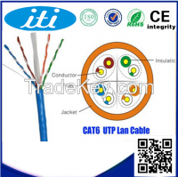 Communication Cables Cat6 UTP, 23AWG CCA Black 1000 ft cable in pull box