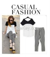 Black &amp; White tops + pants set
