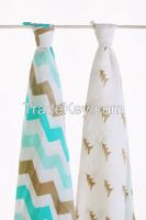 LAT pre-washed organic cotton muslin swaddles