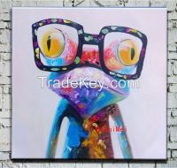 Cartoon Animal Abstract Oil Painting Frog