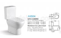 Washdown two piece ceramic toilet bowl