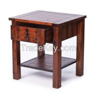 Acacia End Table With Drawer By