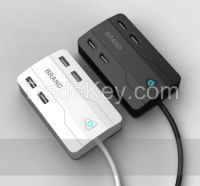 Multifunction USB Mobile Phone Charger with 4usb port with LED light